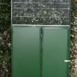 deurpaneel in groen alu met groene acp 3 mm en uitneembaar front van 50 cm hoog